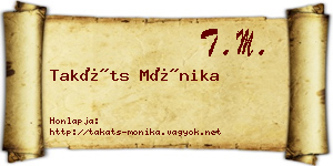 Takáts Mónika névjegykártya
