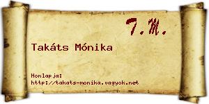 Takáts Mónika névjegykártya